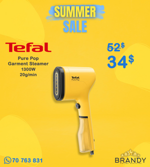 Tefal Pure Pop DT2026 Handheld Garment Steamer 1300W 20 g/min Sunshine Yellow
