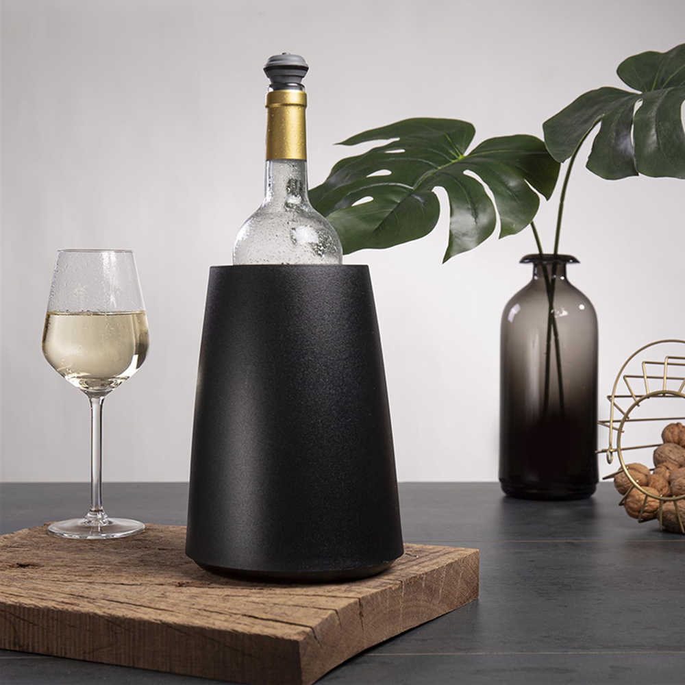 Iceless Wine Bucket Cooler Elegant Black