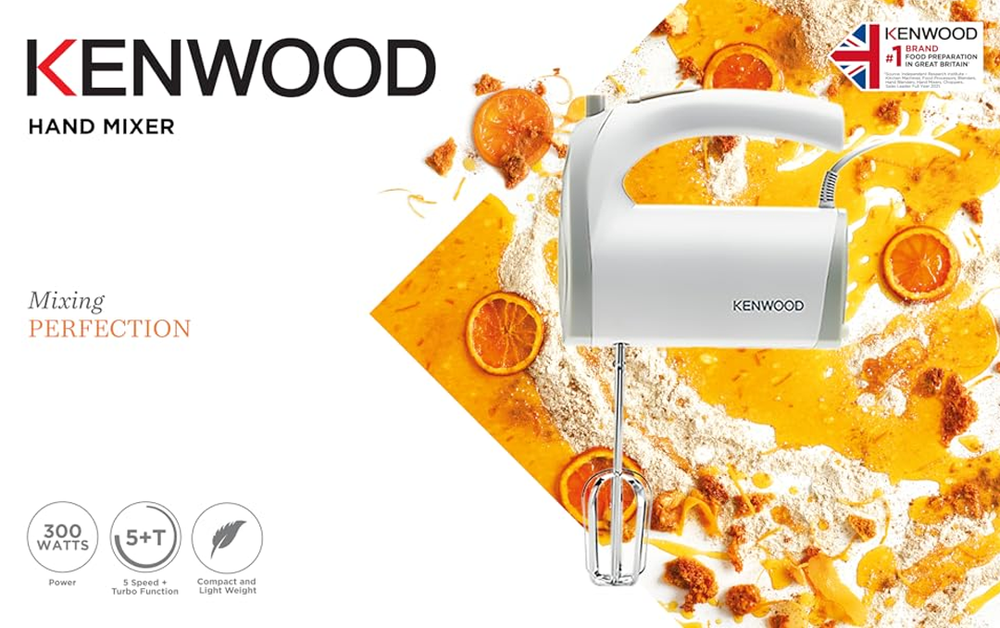 Hand Mixer HMP20, 300W, 6 Speeds, White