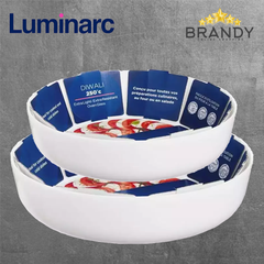 Luminarc Diwali Set Round Roasters 26cm & 30cm Opal Glass-2