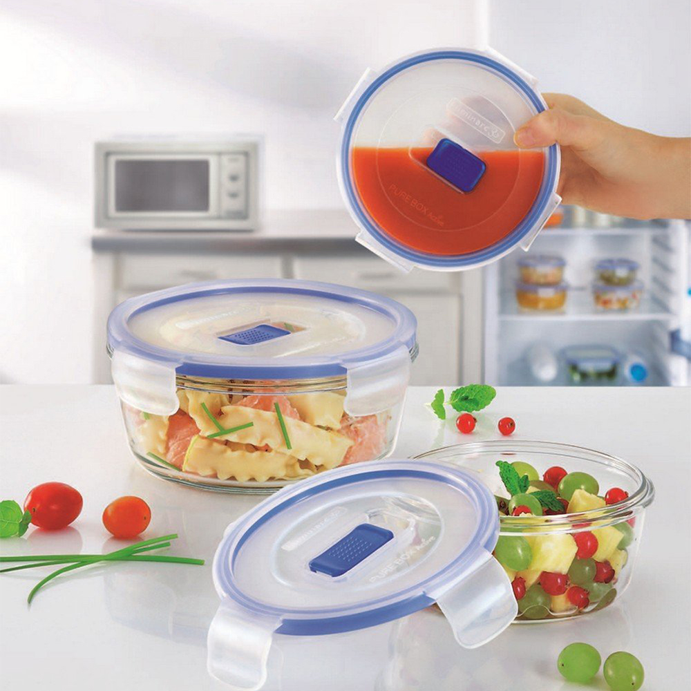 Pure Box Set 3 Round Food Containers Blue