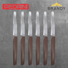Brown Knives Set 6pcs Stainless Steel