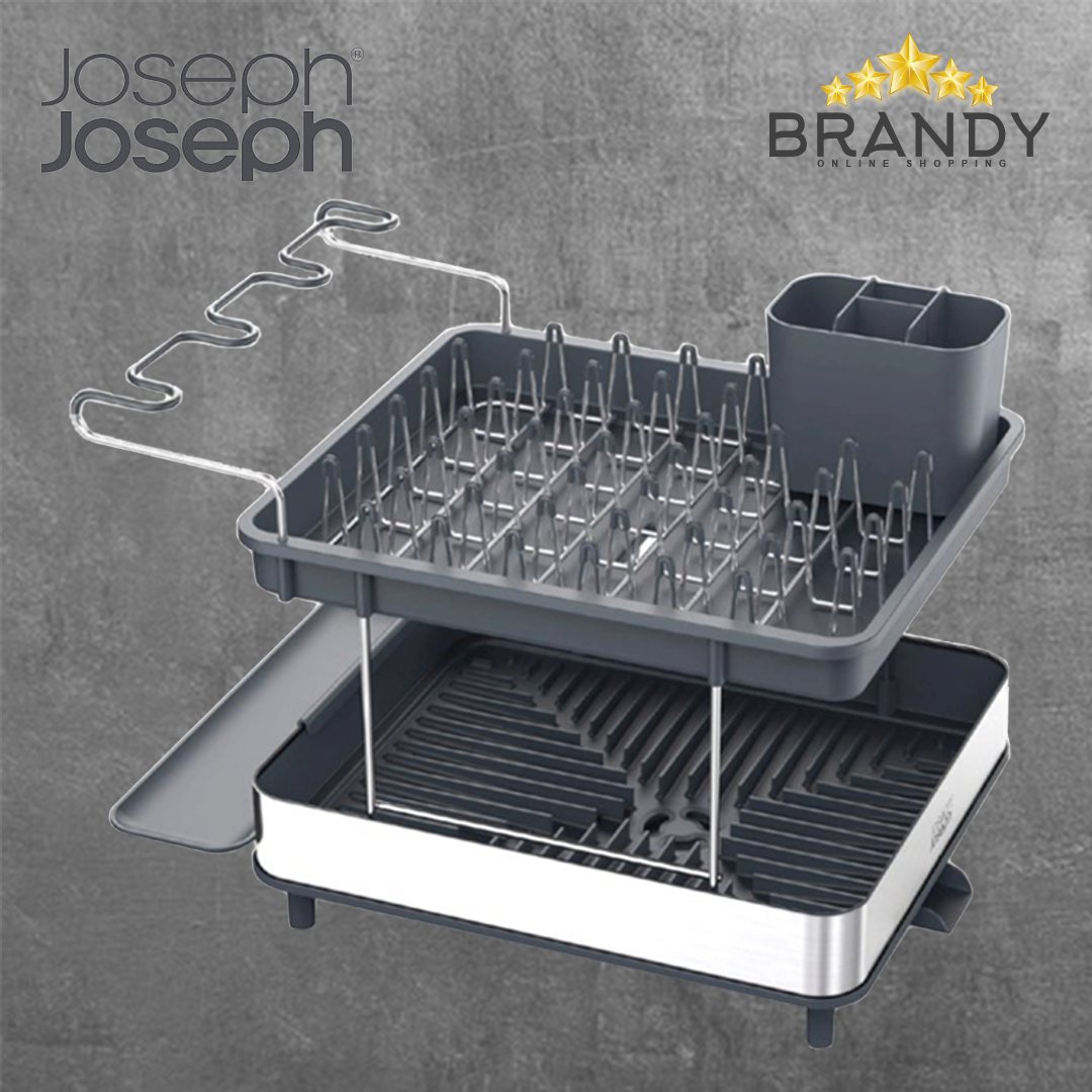 Joseph Joseph Excel 2-Tier Stainless Dish Rack with Wine Holder