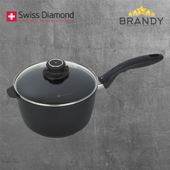 Diamond Saucepan with Non-Stick Coating, Black, Oven Safe