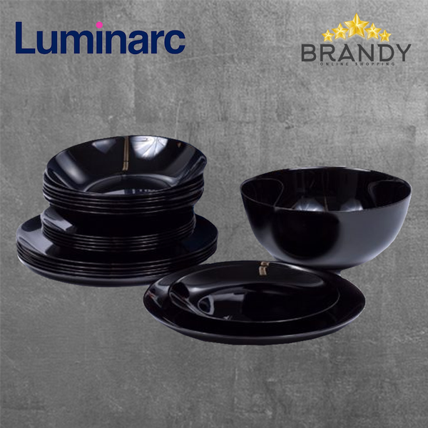Diwali Black Dinner Set 18pcs Opal Glass