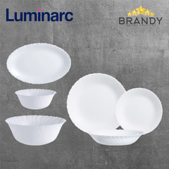 Luminarc Feston 46-Piece Dinner Set White Opal Service for 6