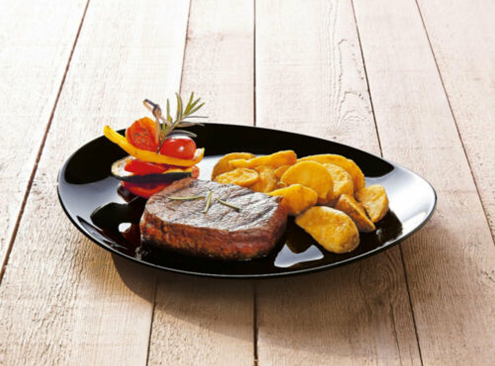 Friend's Time Black Steak Plate 30cm