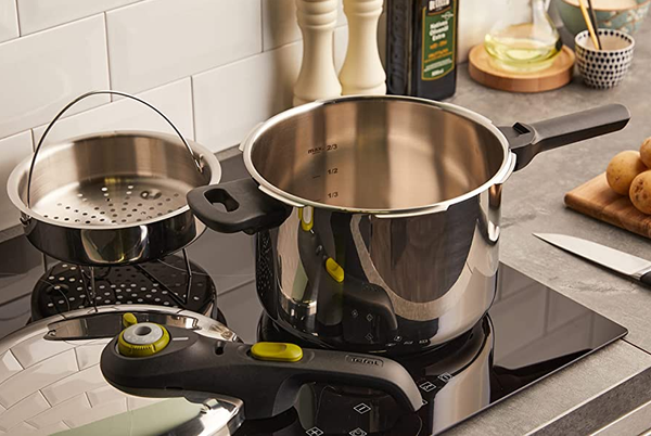 Secure Trendy Pressure Cooker 8L, Stainless Steel