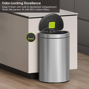 Mirage Sensor Bin Stainless Matt Semi-Round - 47L