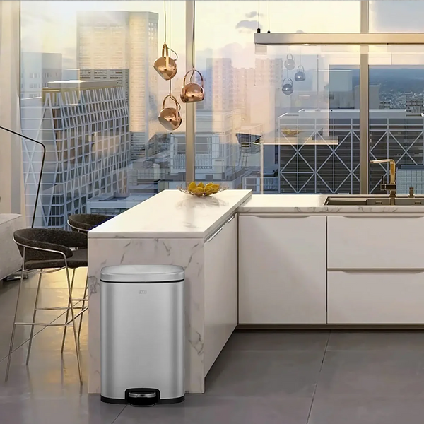 Oli-Cube Pedal Bin Matt Stainless - 45L