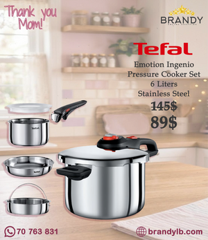 Tefal Ingenio Emotion Secure Trendy Pressure Cooker Set 6 L (P2580708)-1