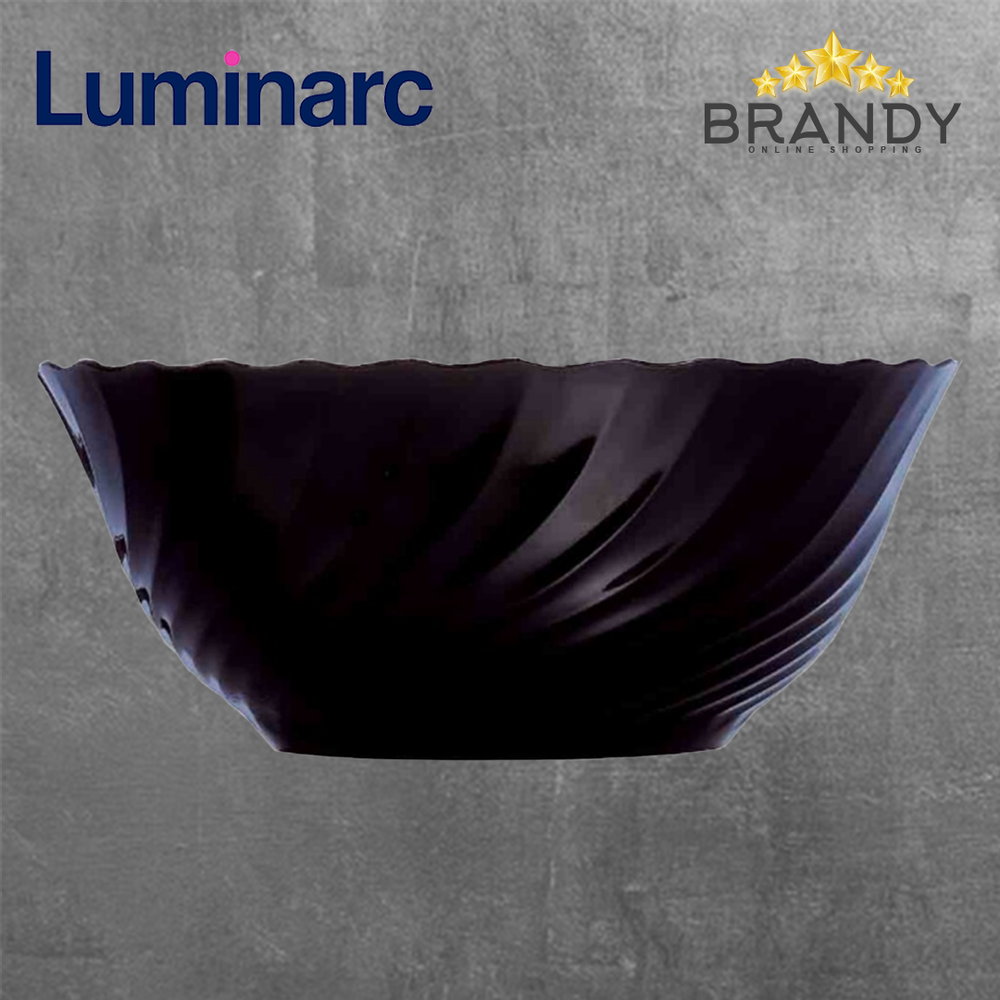 Trianon Black Salad Bowl 24cm Opal Glass