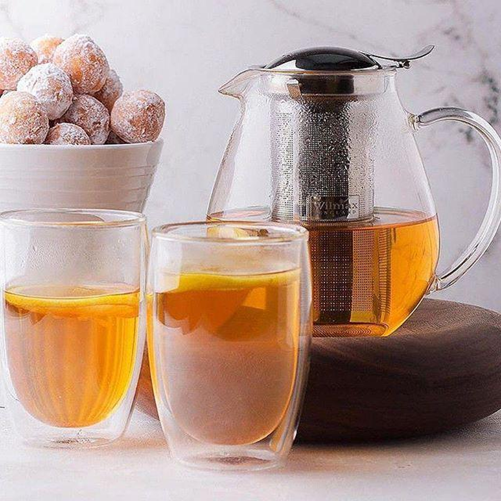 Glass Tea Pot 1300ml with Stainless Steel Infuser