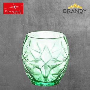 Oriente Green Short Cups Set 6pcs, 40cl Glass, Made in Italy