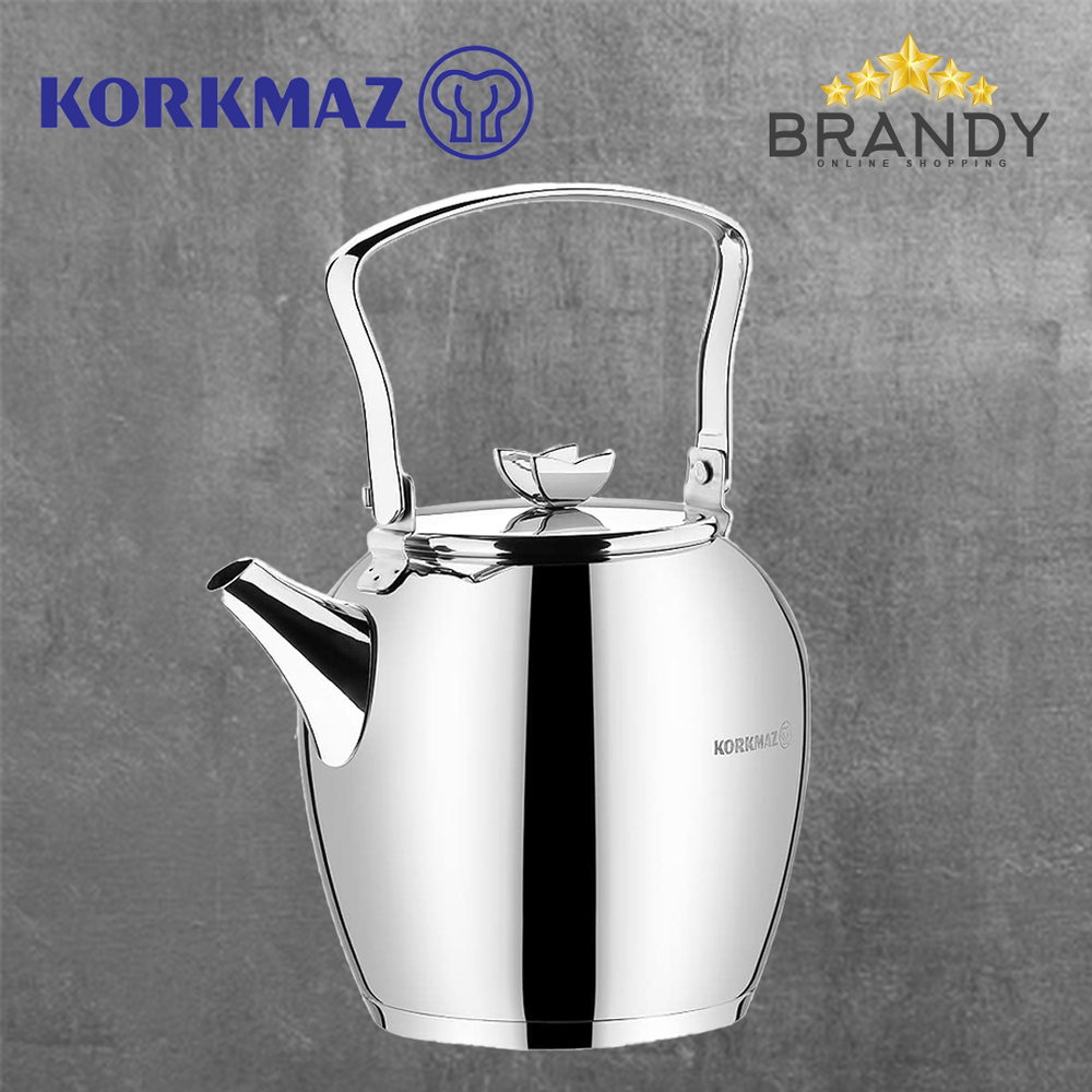 Butterfly Tea Pot, Stainless Steel, 2.3L Polished Finish, Dishwasher Safe