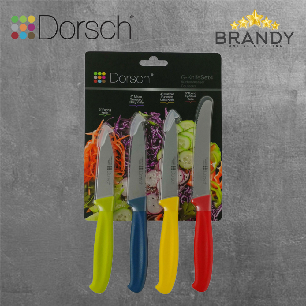 Set of 4 Knives with Stainless Steel Blades