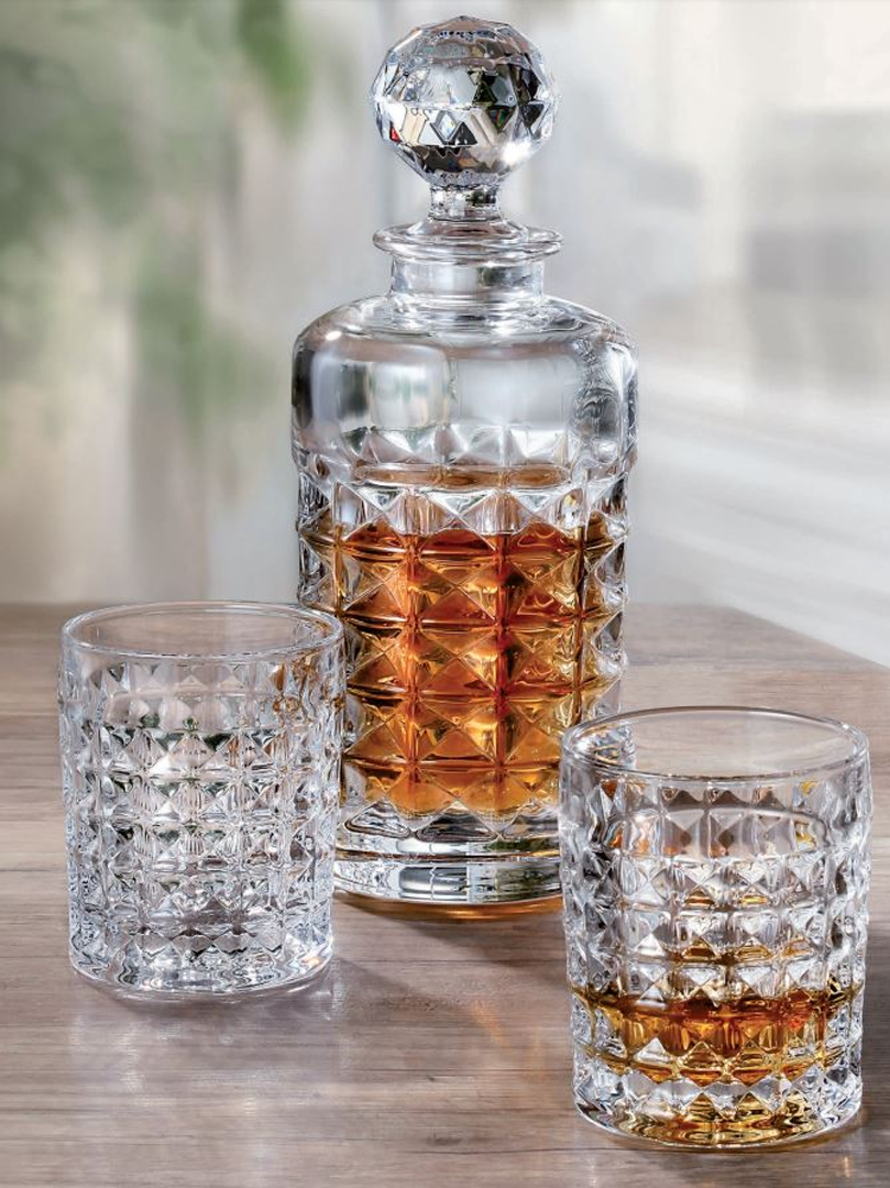 Diamond Whiskey Set 7pcs Crystal Glassware