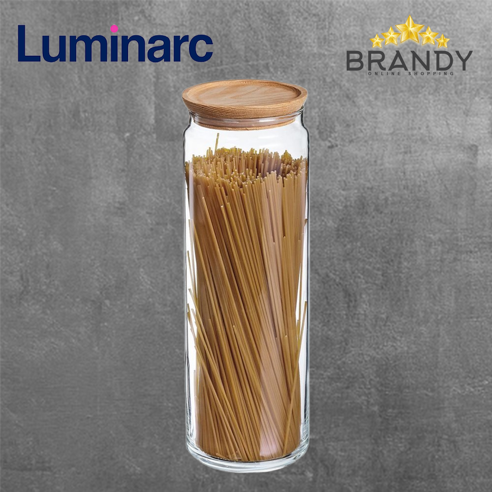 Pure Jar Wood Glass Food Container 2 Liters