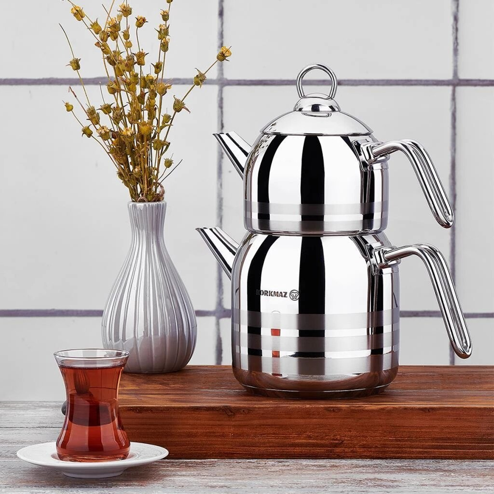Droppa Double Tea Pot Stainless Steel