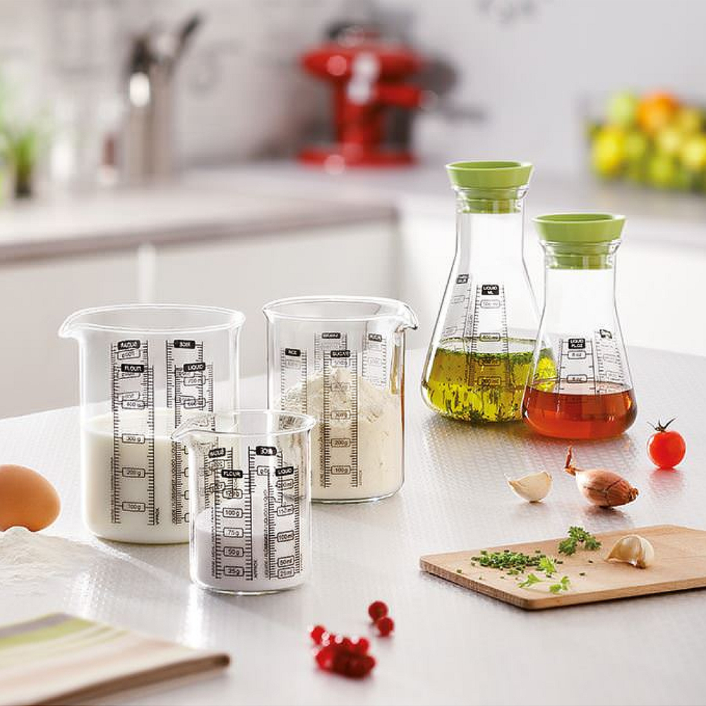 Tempered Glass Measuring Cup with Extreme Thermal Resistance, Multiple Sizes