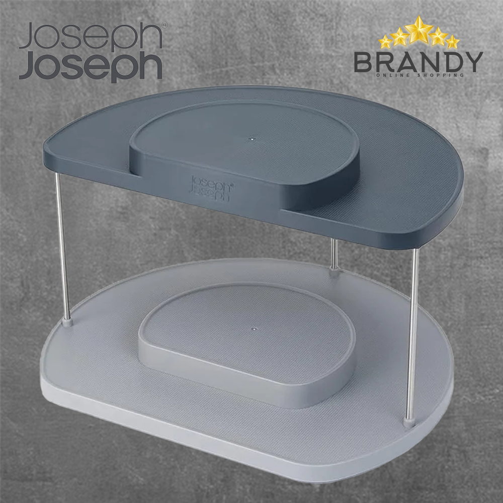 CupboardStore 2-tier Grey Rotating Organiser
