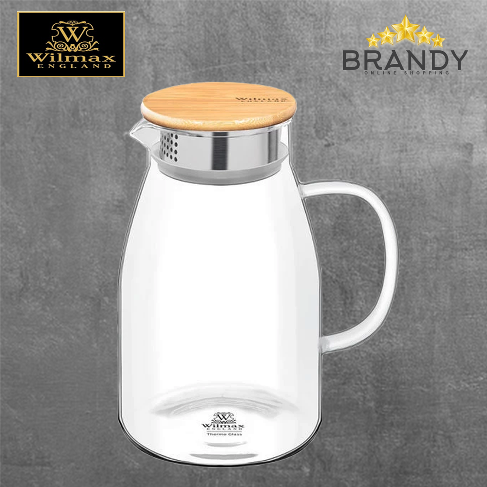 Wilmax Glass Jug with Stainless Steel Lid