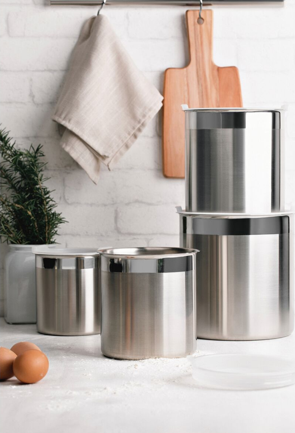 Stainless Steel Canister with Plastic Lid