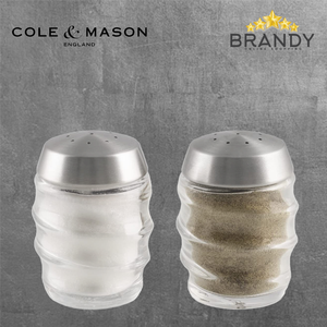 Bray Salt & Pepper Shakers Set 2pcs Stainless Steel Acrylic Modern Kitchen
