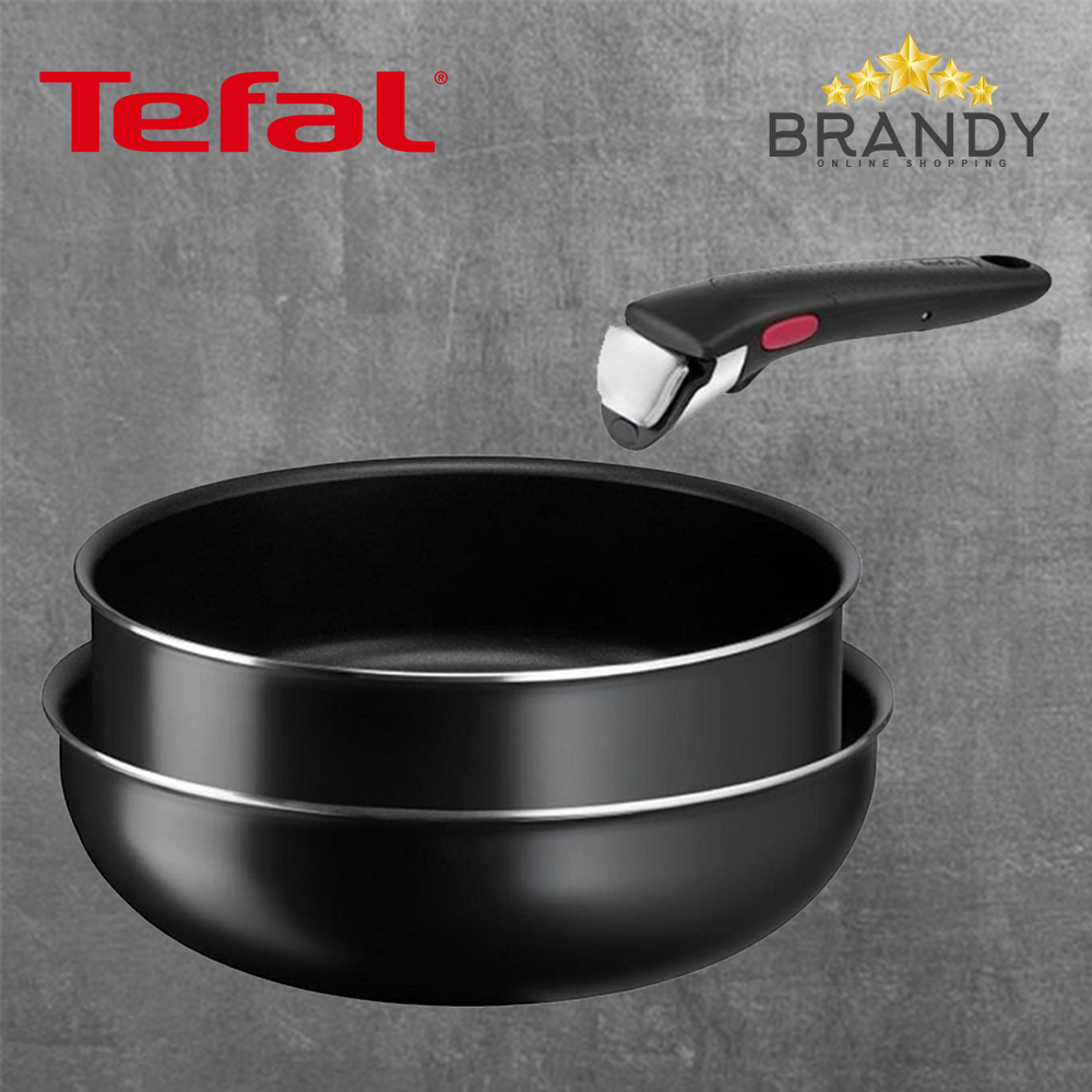 Ingenio Easy Cook Set 3pcs Titanium Non-Stick Cookware with Removable Handle