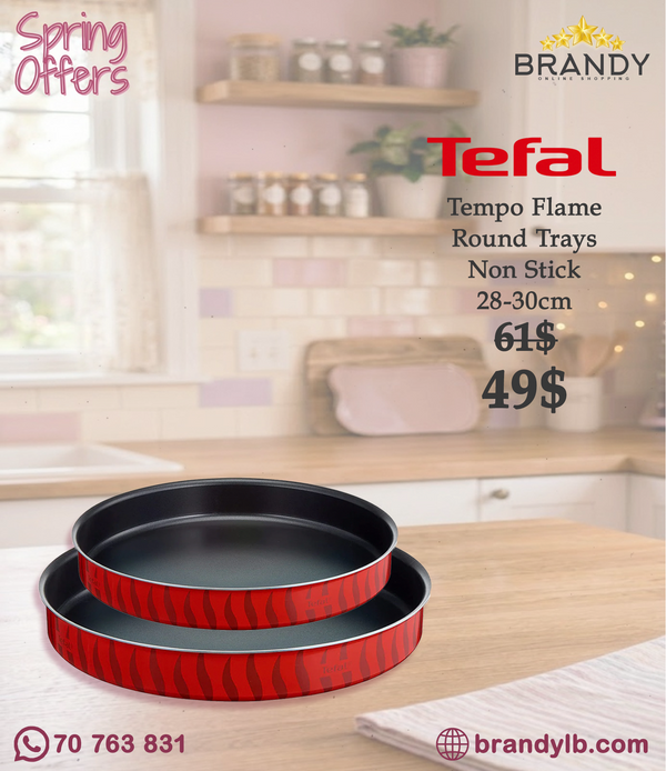 Tefal Tempo Flame 2-Piece Kebbe Oven Dish Set 28 & 30 cm Non-Stick