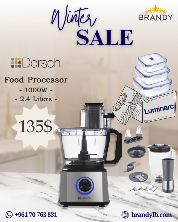 Food Processor 2.4L FP-78 + Free Luminarc 3 Glass Containers