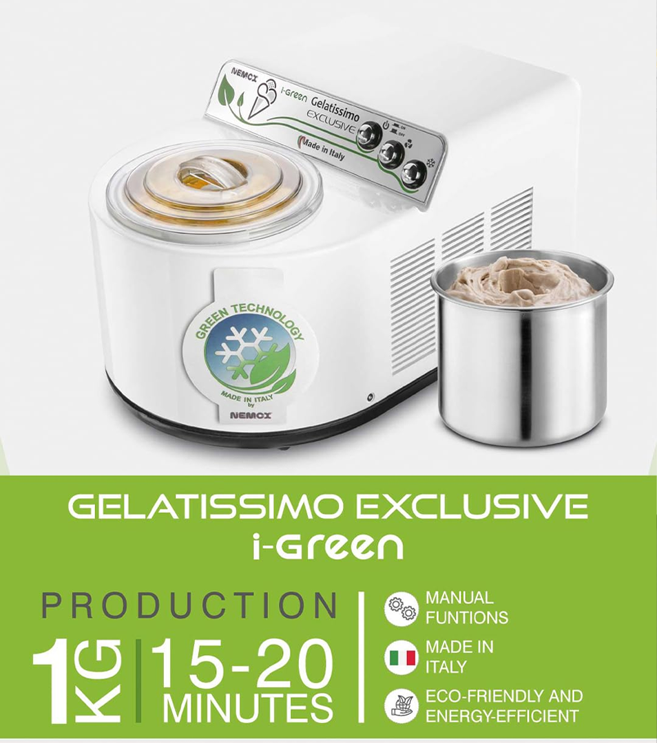 Nemox Gelatissimo Exclusive i-Green 1.5 Liters with Compressor White