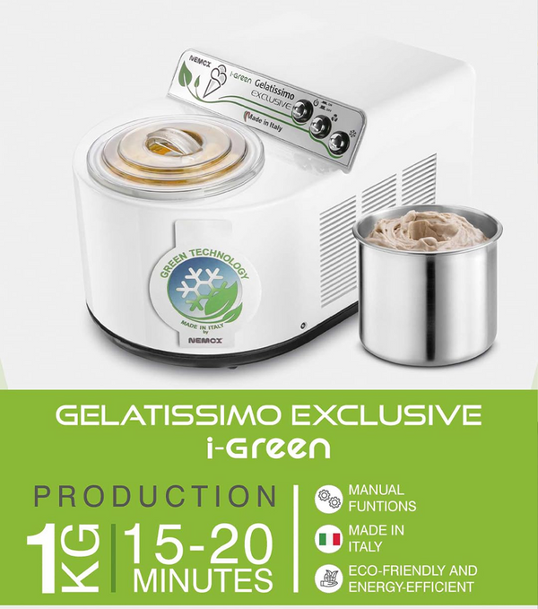 Nemox Gelatissimo Exclusive i-Green 1.5 Liters with Compressor White