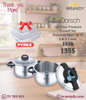 Dorsch GoPress Pressure Cooker Set 6L + 8L Stainless Steel
