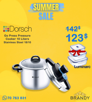 Dorsch GoPress DH-06436 Pressure Cooker 10L Stainless Steel Induction