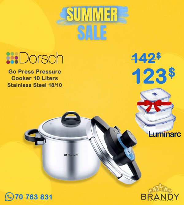Dorsch GoPress DH-06436 Pressure Cooker 10L Stainless Steel Induction