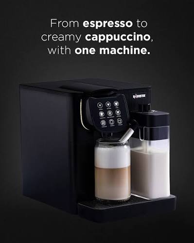 Barista Bianca Espresso Machine with Milk System - Black MA0050