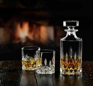 RCR Opera Whisky Set Crystal Decanter and 6 Tumblers