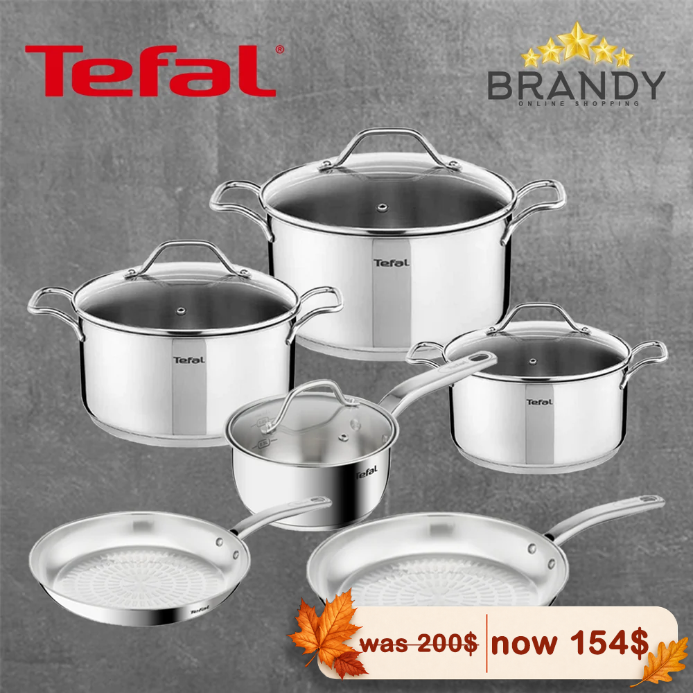 Tefal Intuition 10-Piece Stainless Steel Cookware Set Induction