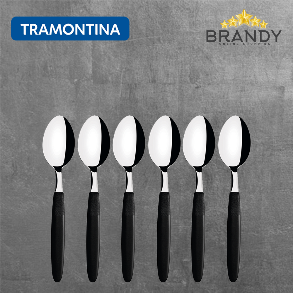 Ipanema Black Dessert Spoons Set 12pcs Stainless Steel