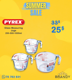 Pyrex Classic Measuring Jug Set 0.25 L, 0.5 L, 1.0 L Borosilicate Glass