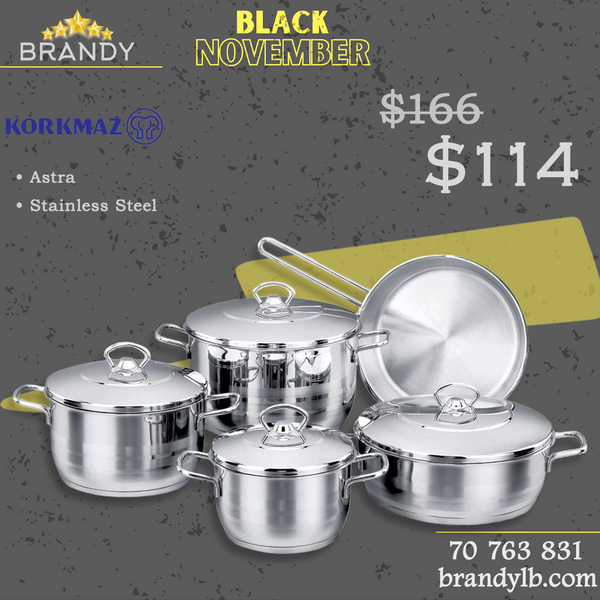 Astra Cookware Set 5pcs Stainless Steel