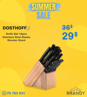 Dosthoff 14-Piece Knife Set with Rubberwood Block