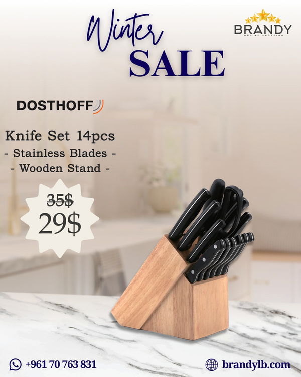 Knife Set 14pcs with Wooden Stand