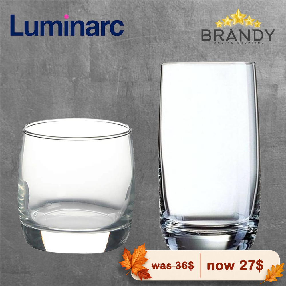 Luminarc Vigne Glass Tumblers 32cl & 35cl Set 24pcs