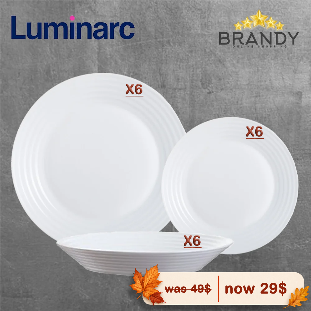 Luminarc Harena White Opal 18-Piece Dinner Set L3270