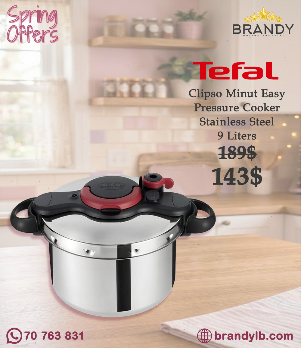 Tefal ClipsoMinut Easy Pressure Cooker 9 L Stainless Steel