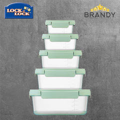 LocknLock Nestopia 5-Piece Rectangular Food Container Set 230ml–2.7L