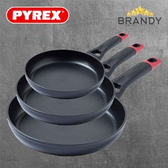 Pyrex Optima 3-Piece Frypan Set 20, 24, 28 cm PFAS-free Non-Stick