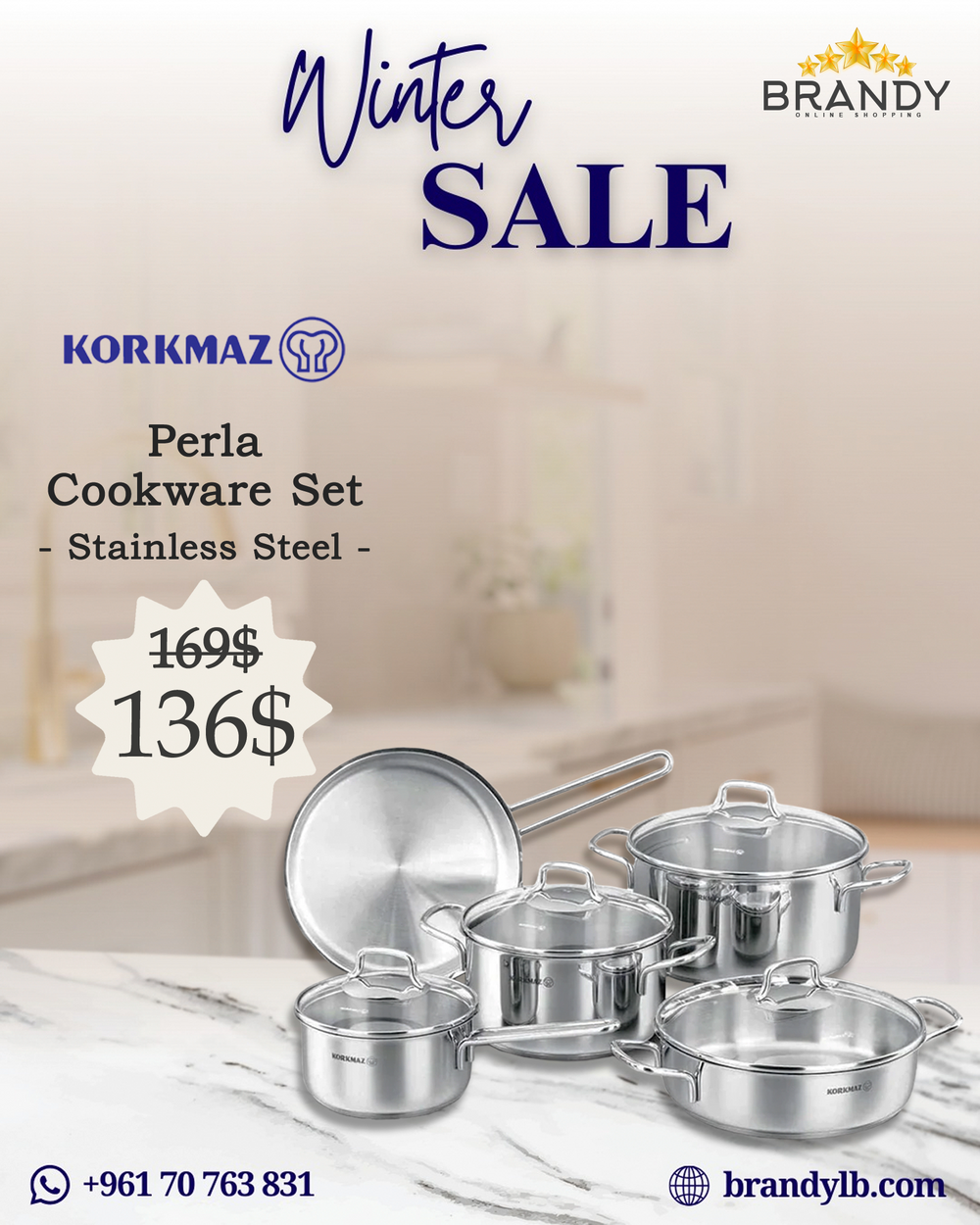 Perla Cookware Set 5pcs Stainless Steel
